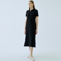 헤지스 퍼피자수 면혼방 반팔 카라 원피스 HSDR2B772