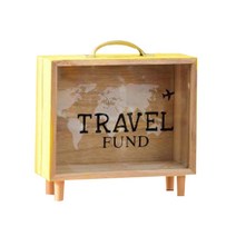 우드프레임 인테리어 저금통 20.5 x 18.5 x 7 cm, C 옐로우, 1개