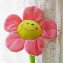 해솔 플라워 장미 꽃 꽂이 장식 인테리어 카페 모양 철사 홀더 인형 커튼 줄 타이 40cm, 스마일 핑크, 1개