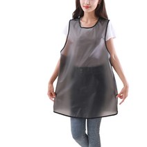유니코시 방수 투명 성인용 tpu 칸 어깨 쇼트 작업 앞치마, 02 블랙