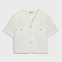 미쏘 브이넥 숏 반팔 자켓