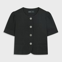 미쏘 라운드넥 퍼프소매 자켓