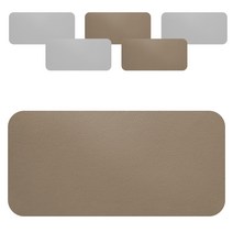 어나더 가죽 식탁매트 직사각 렉탄고로 6P, 코코아(앞) + 그레이(뒤), 39 x 19 cm