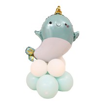 외뿔 돌고래 풍선 기둥 세트, 티파니블루, 5세트