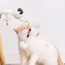 고양이 전동 로봇터치볼 장난감, 화이트