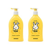 사노산 유아용 샤워 앤 샴푸 바나나 클렌저, 400ml, 2개