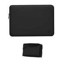 molle 스웨이드 노트북 파우치 MN_A1 + 미니파우치 세트, 블랙