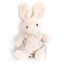 아이아라 남아용 멜빵바지 꼬마 토끼 애착인형, 42cm, 아이보리
