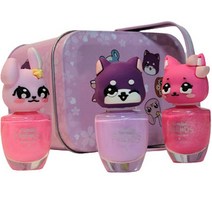 투미니 프렌즈 수성 매니큐어 고양이 + 토끼 + 강아지 + 틴케이스 세트, 1세트, 트윙클핑크(고양이), 피치핑크(토끼), 라벤더(강아지)