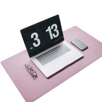 양면 가죽 데스크매트, 핑크 + 진핑크