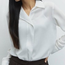 미쏘 카라 변형 반오픈 블라우스