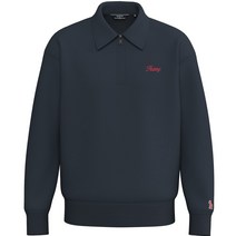 헤지스 남성용 로고자수 면 반집업 티셔츠