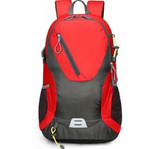 위즈앤위즈 가벼운 하이킹 방수원단 스포츠 백팩 40L, 레드