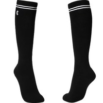 클리브랜드골프 여성용 솔리드 라인 배색 골프 니삭스 CGWSS23910, 블랙