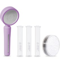 아쿠아듀오 블라썸 샤워기(퍼플) + PLA 필터 3p + 2차 ACF헤드 필터 세트, 1세트