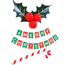 인디케이 크리스마스 홀리졸리 가랜드 풍선 조명 세트, 혼합색상, 1세트