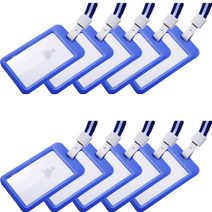 아베른 사원증 카드홀더 출입증 목걸이, 10개, 블루