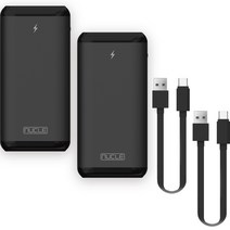 뉴클 PD/QC 고속 충전 보조배터리 10000mAh NCPB-PD10A, 2개, 블랙