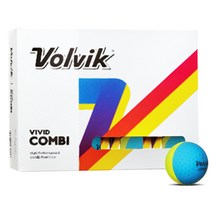 볼빅 신형 비비드 콤비 디바이드 무광 3피스 골프공, 옐로우블루, 1개