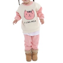 삼소니 아동용 냥이 기모 상하의 세트