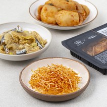 탐나는밥상 이보은 별미반찬 오징어 실채 볶음 30g + 묵은지 멸치 볶음 100g + 매콤 감자 조림 130g 세트, 1세트