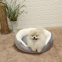 두기펫 반려동물 쏘옥 극세사 원형 방석, 그레이