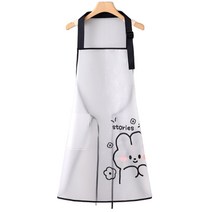 케일리홈 반투명 TPU 끈조절 스트랩 버니 방수 앞치마, 화이트, 1개