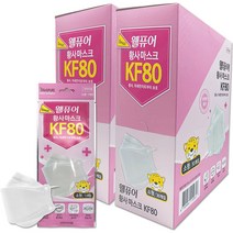웰퓨어황사마스크(3단소형)(KF80), 화이트, 60개입, 1개