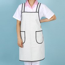 유폼 우레탄 스트라이프 방수 파이핑 앞치마 소, 화이트, 1개