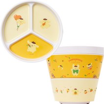 데이니즈 산리오 캐릭터즈 1인 식기 세트 3종, 폼폼푸린, 나눔접시 + 대접 + 공기
