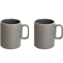 윤도자기 차곡 머그 400ml, 챠콜, 2개