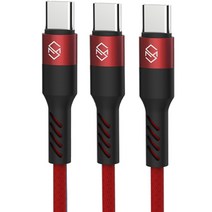 신지모루 로프 C타입 고속충전 케이블, 레드, 3개, 3m