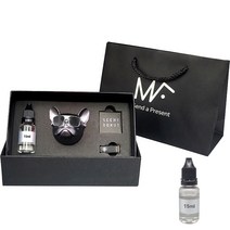 엠퓨처 불독 차량용 방향제 매트스페이스그레이 + 클린코튼오일 15ml 2p + 선물 쇼핑백 대표, 1세트, 파우더/비누향