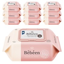 베베앙 오리지널 아기물티슈 캡형 52gsm, 100매입, 10팩