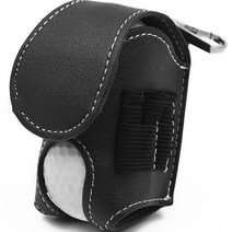 얼리포츠 스티치 골프 볼파우치, 블랙, 1개