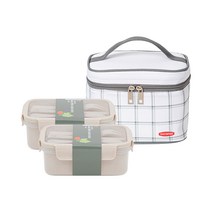 이지앤프리 밀프랩 도시락통 1호 찬합 2종 + 도시락 가방 세트, 혼합색상, 1세트