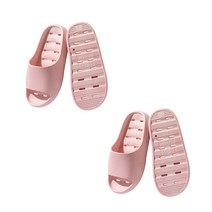 더자카 PVC 텍스처 미끄럼 방지 욕실화 2p, 핑크