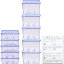 플라라 냉동 밀폐용기 1호 슬림 5p + 딥 5p + 라벨스티커 세트, 퍼플, 1세트