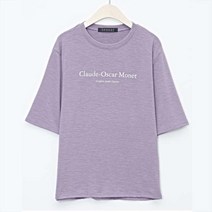 탱커스 여성용 라운드넥 오스카 레터링 반팔 티셔츠 TV1TS006L0