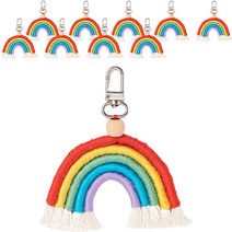 민화샵 마크라메 미니키링 만들기 무지개 UDPFB0350, 혼합색상, 10개
