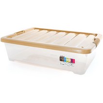 블럭마트 언더베드 플라스틱 리빙박스 25L, 브라운, 1개