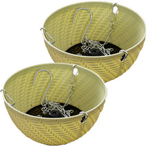 앤리이니 플라스틱 행잉 화분 2p, 그린