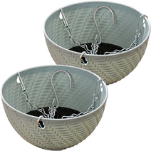 앤리이니 플라스틱 행잉 화분 2p, 블루