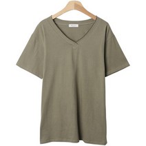 여성용 알리코 브이넥 무지 코튼 반팔 티셔츠 cpt12362k33