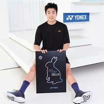 요넥스 검정 토끼무늬 캐쥬얼웨어 배드민턴 반팔티 231TS047U