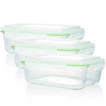 강블리 블링락 유리 밀폐용기 직사각형 2260ml, 3개, 단품
