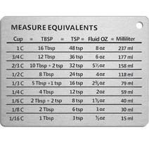 포코이 304스텐 레시피 계량 단위 계산표 냉장고 자석, 혼합색상