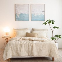 웨이비 뱀부 시어서커 여름 홑이불, 크림쉘