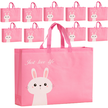 토끼 부직포 가방 중형 43 x 32 cm, 핑크, 10개