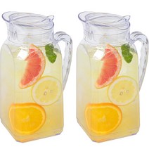 꾸밈 테이블 냉장고물병 2p, 투명, 1.8L